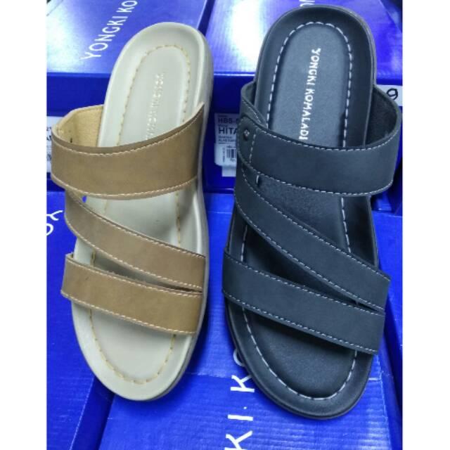 Sandal casual pria Yongki Komaladi original 100% fullset box new hitam