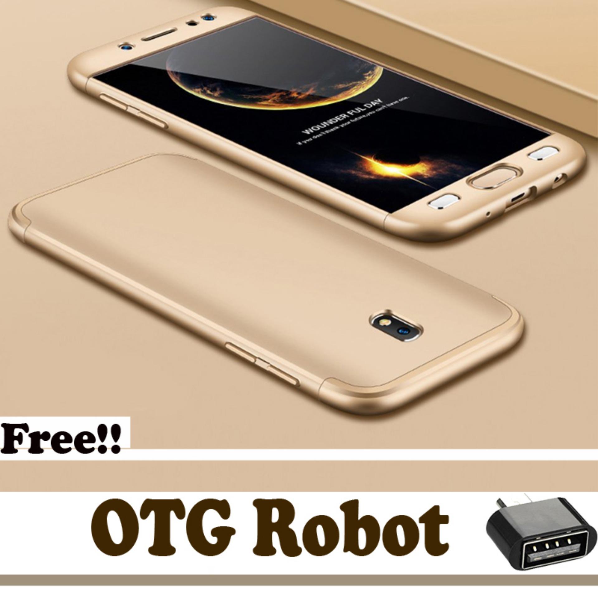 360 Full Protection Case Elite Untuk Samsung Galaxy J5 Pro Full Body Protection Shockproof Baby Skin Cover - Gold - Free OTG