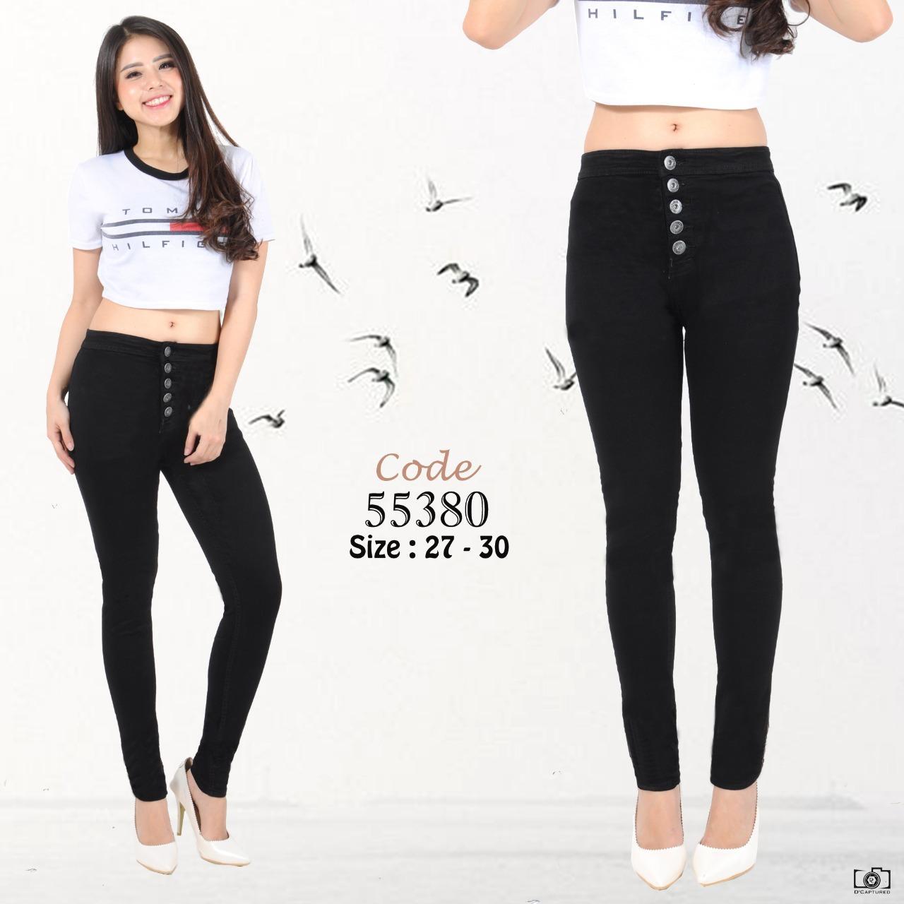 PIORIES - Celana Jeans Cewek hw Kancing 5