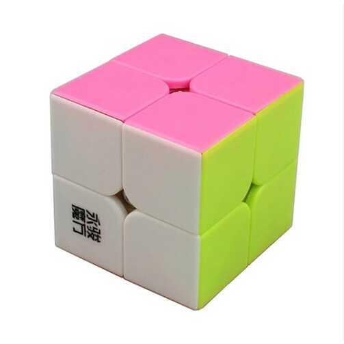 Rubik 2x2 Yongjun Yupo Stickerless Pink / Jual Rubik Murah | Toy