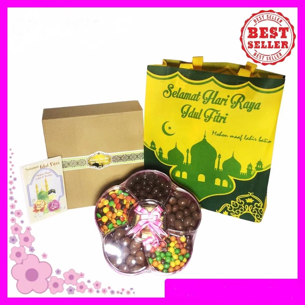Coklat Full Delfi Toples Bunga Paket Lebaran Coklat Delfi dan Tas Idul Fitri Cantik Free Gift Card Coklat Lebaran