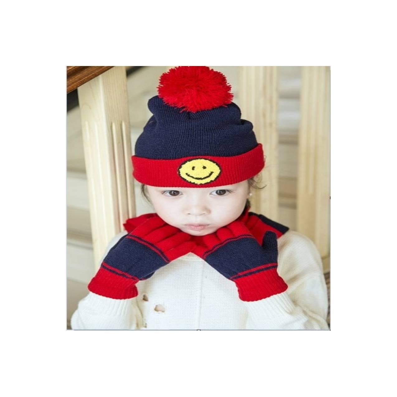 topi kupluk syal dan sarung tangan anak musim dingin winter (set 3pcs)
