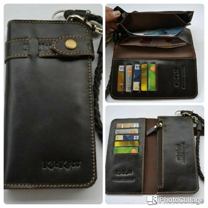 Dompet Rantai Kickers 02zx Kulit Asli, Dompet Panjang Kulit Asli, Dompet Fashion Pria Full Kulit Asli, Dompet Uang Kulit Sapi
