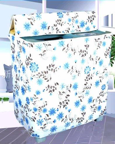 Cover Mesin Cuci 2 Tabung Buka Atas (Top Loading) - Bunga Biru