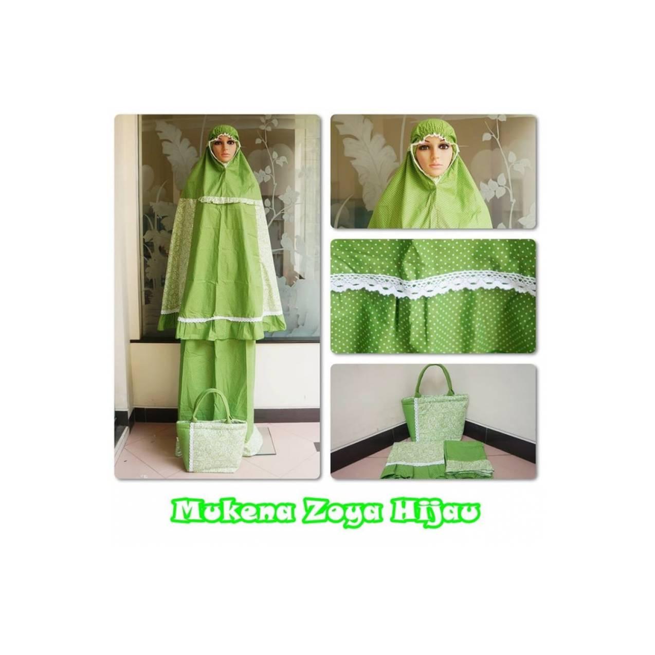 MKS - MUKENA DEWASA KATUN ZOYA -HIJAU- DISKON