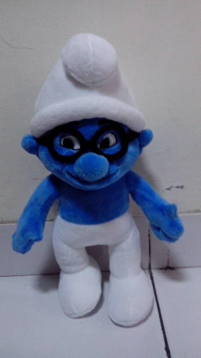 boneka smurf kacamata komik eropa peyo the smurfs murah unik koleksi Boneka04305