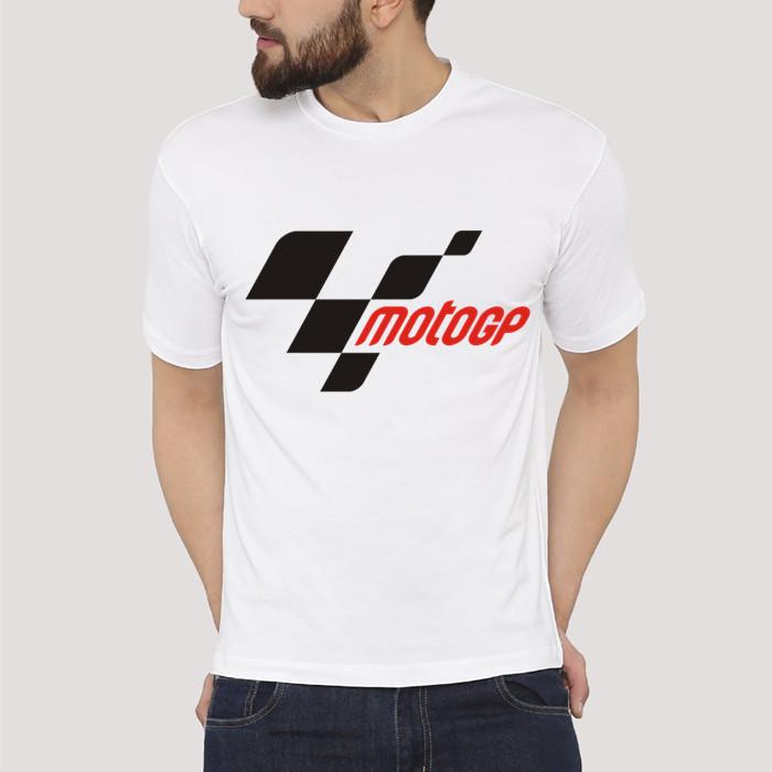 MotoGP T Shrit Pria Kaos Udang Shopee LAZADA Satu Barang Juga Dikirim (Putih)