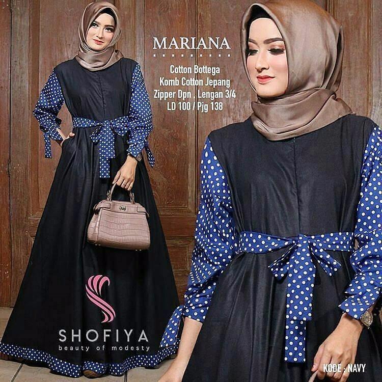Gamis Mariana Polka Dress Balotelly Mix Cotton Polka Baju Wanita Panjang Muslim Casual Wanita Pakaian Hijab Modern Baju Gaun Pesta Modis Trendy Terbaru 2018