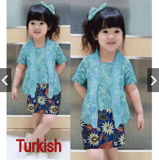 TotallyGreatShop Setelan 2 in 1 Set Baju Kebaya Batik Pesta Balita Batita Anak Perempuan Silk Kutubaru Modern Tradisional Brukat Brokat - Fashion Kondangan Hijab Jilbab Muslimah Muslim Gamis Kebaya Gaun Pesta dress Brukat Brokat Anak Perempuan ihkutubaru