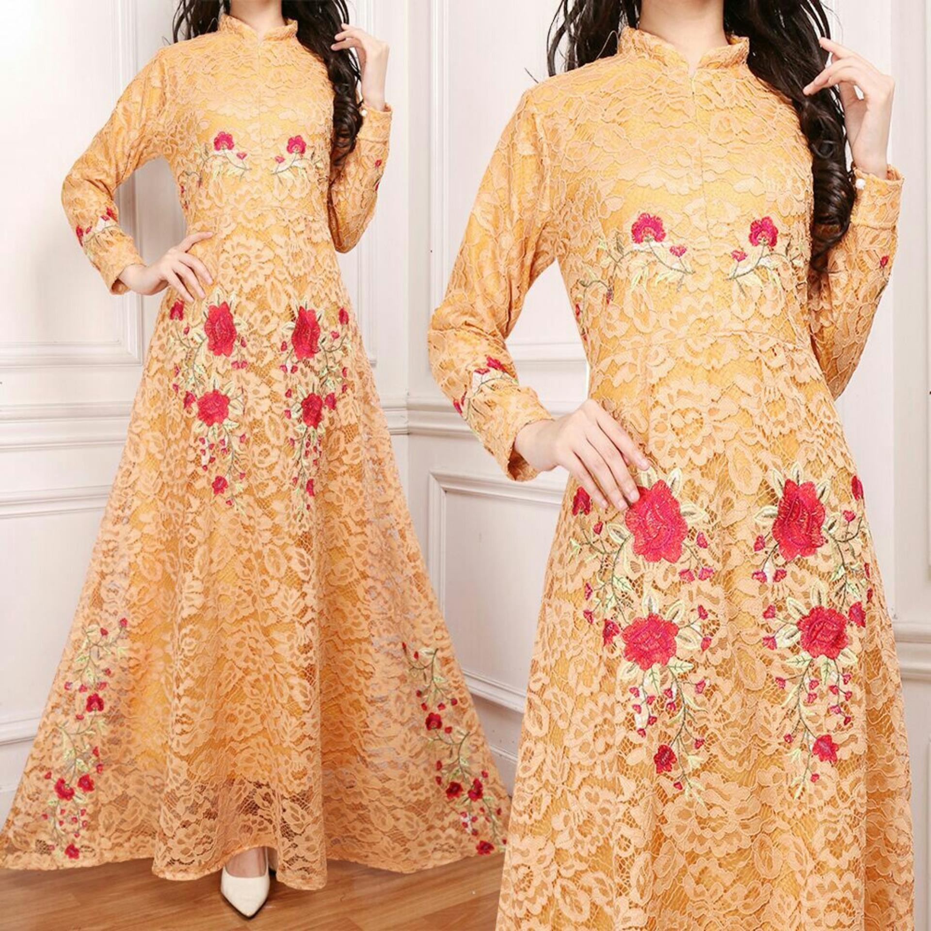 angeline_fashion/gamis brokat wanita gamis naomi wanita