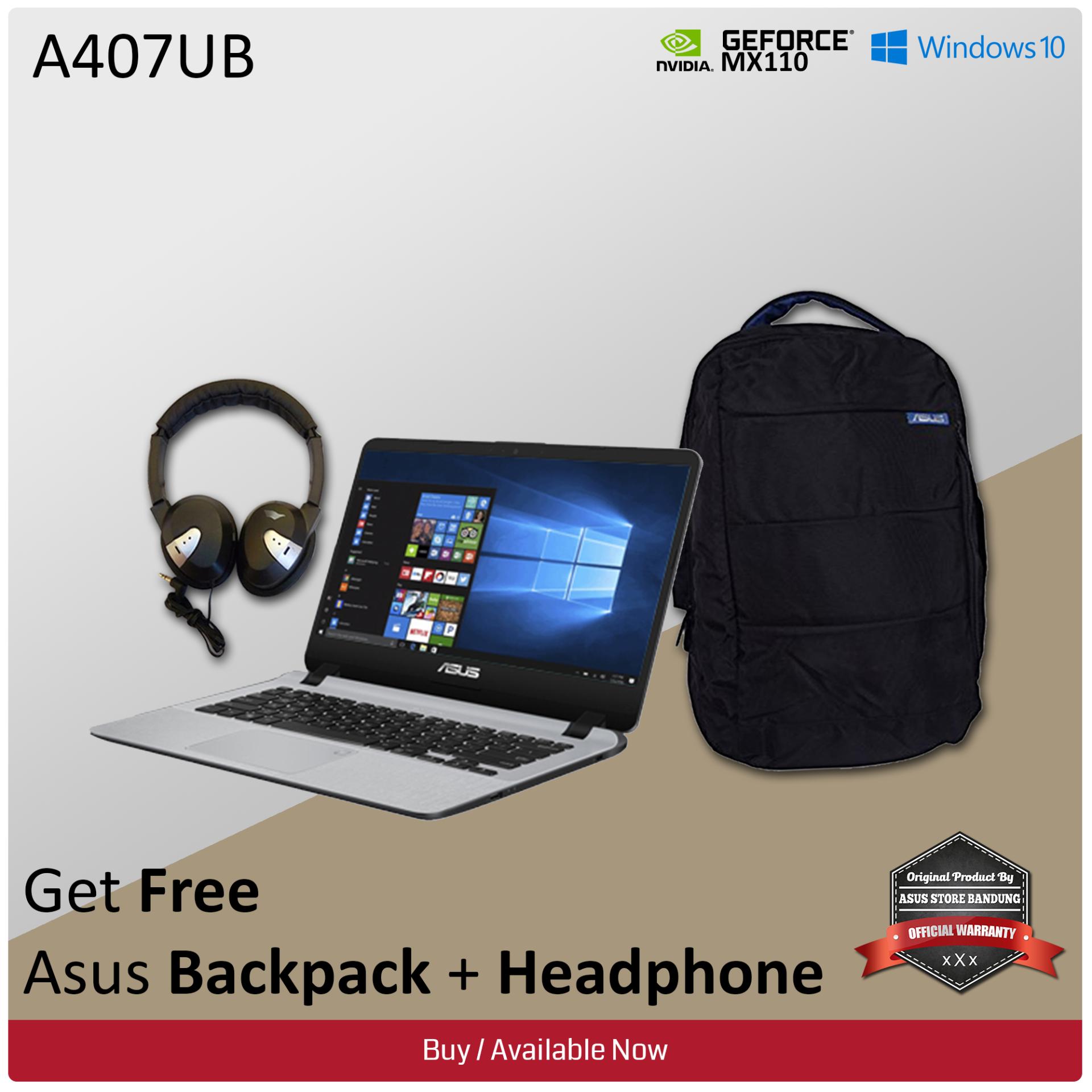 Asus Notebook A407UB-BV070T Intel Core i3-6006U + Nvidia Geforce MX110 2GB GDDR5 4GB RAM 1TB HDD Windows 10 + Free