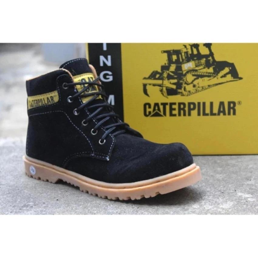 Sepatu safety caterpillar, sepatu boots pria kkaterpilar warna black, sepatu gunung