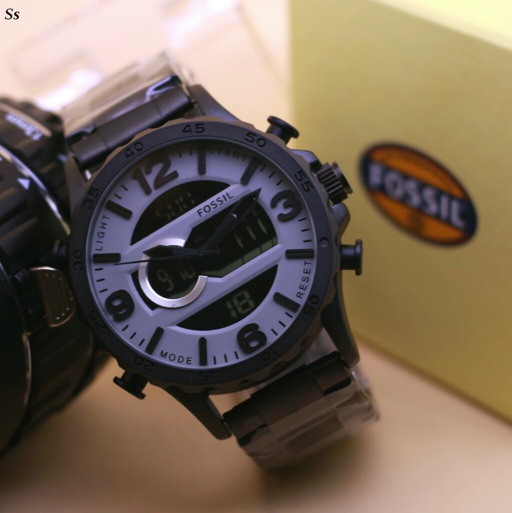 Jam Tangan Fosil World Chronograph Aktif - Limited Edition Elegan Mewah Series-Pria Wanita Formal Kasual Terbaru-Women Men Trendy Watch-Leather/Pasir Original Strap-Kulit Stainless Kekinian Sporty Fashionable Free 2 Sony Battery & Exclusives Autenthic Box