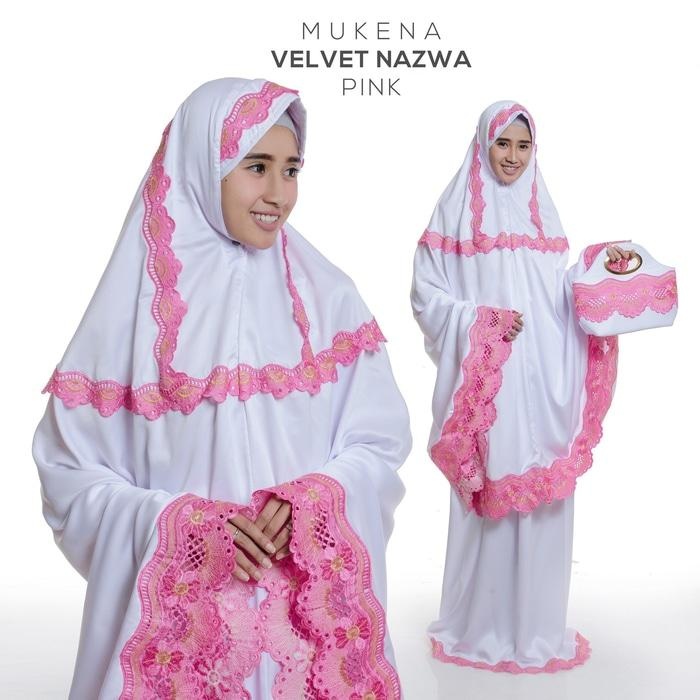 Auf Hammas Mukena mewah / Mukena dewasa / Mukena bali / Mukenah / Mukena katun jepang / Mukenah Wanita / Mukena Putih / Mukenah Murah / Mukenah Jumbo / Mukenah Remaja / Mukenah Dewasa Semi Sutra Velvet Nazwa Pink