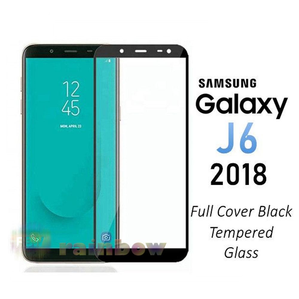 Rainbow Tempered Glass Samsung Galaxy J6 2018 Full Screen Protector Samsung J6 2018 Black Temper Samsung J6 2018 / Tempered Glass Full Layar / Pelindung Layar / Anti Gores Kaca Screen Guard / Temper Glass Samsung J6 2018 - Hitam