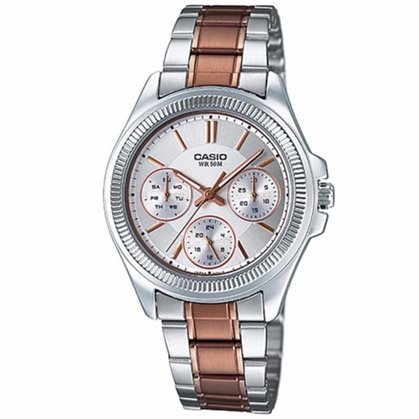 Casio Ladies' Standard Analog Two-Tone Stainless Steel Jam Tangan Wanita LTP2088RG-7A