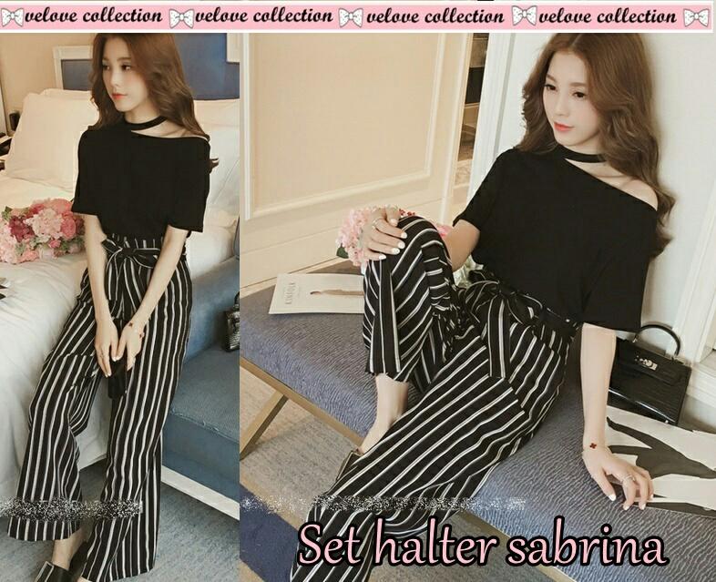 J&C Setelan Halter Sabrina / Setelan Wanita / Stelan Kasual Wanita / Pants Wanita / Baju Celana Wanita / Setelan Korea / Setelan Kasual / Stelan Wanita