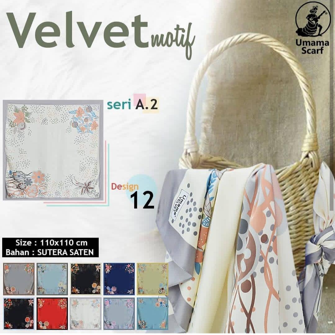 Hijab Segi Empat Motif bunga bahan satin / Jilbab Segi Empat Motif / Kerudung Segi Empat Motif /Hijab Segi Empat Umama scarf valvet motif