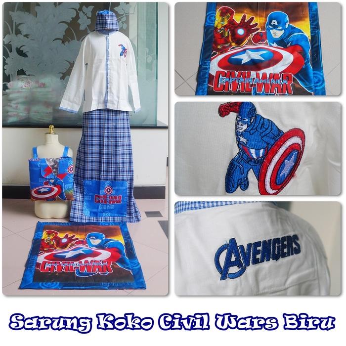 Baju Koko Avenger Biru M / baju koko / baju koko anak / baju muslim / baju koko karakter / baju koko murah / baju koko keren / baju koko lucu / baju koko berkualitas