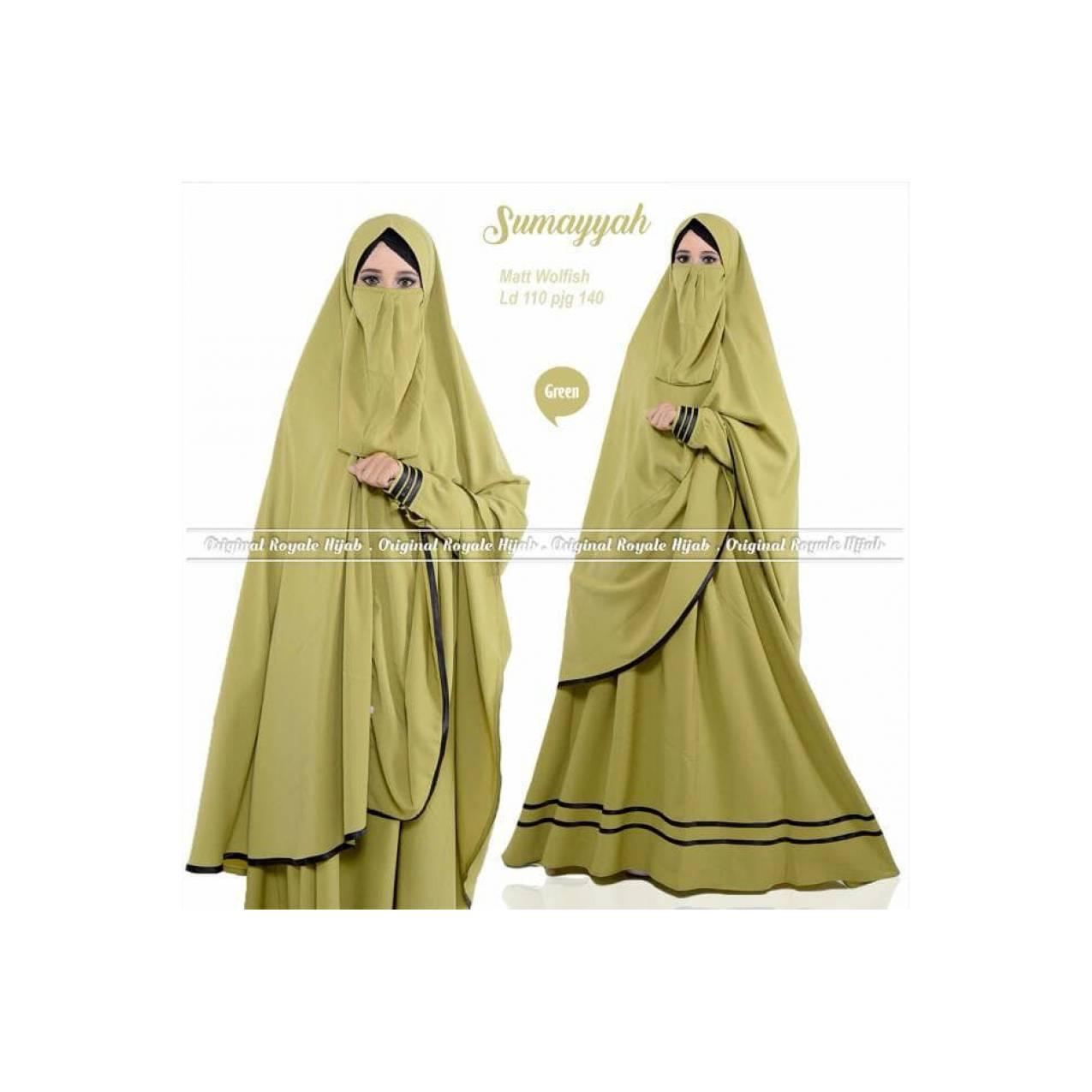 Baju Muslim Setelan Cadar Gamis Syari Polos Cantik SUMAYYAH