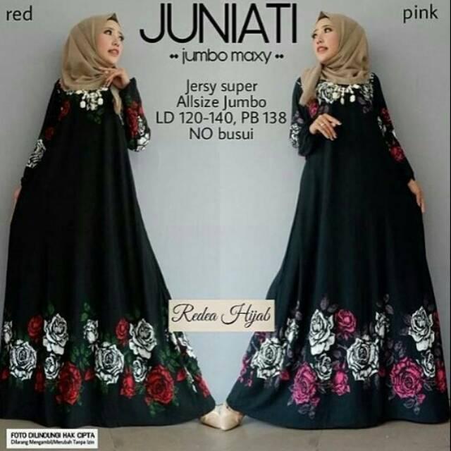 Gamis Muslim Jumbo Jersey Super Juniati / Maxi Dress Big Size XXXL Murah