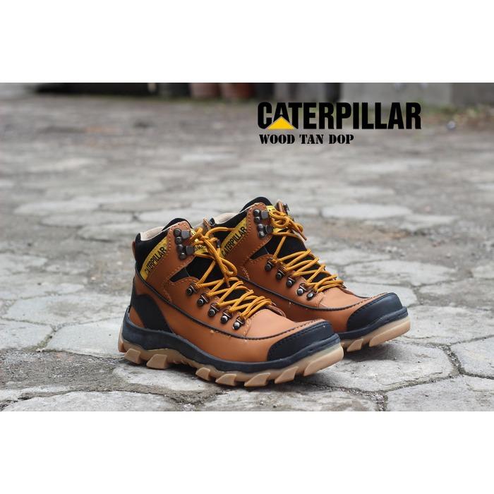 Sepatu Boots Pria Safety Touring Caterpillar Wood Terlaris