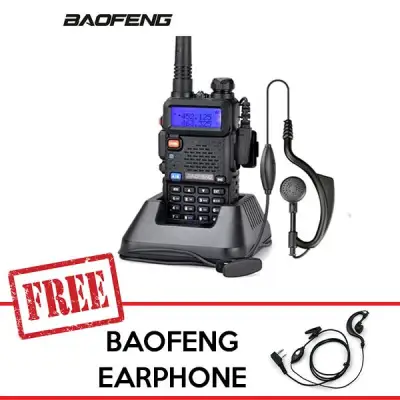 Baofeng UV5R/UV-5R Walkie Talkie HT (Handy Talkie) Radio HT Komunikasi 1.5" LCD 5W 128-CH Dual Band UHF/VHF