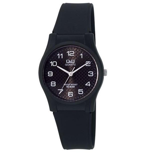 Q&Q VQ02J009Y Original QQ VQ02J Jam Tangan QnQ Wanita Pria Unisex Rubber Strap Black Dial Black Asli Anti Air - Lapakopix
