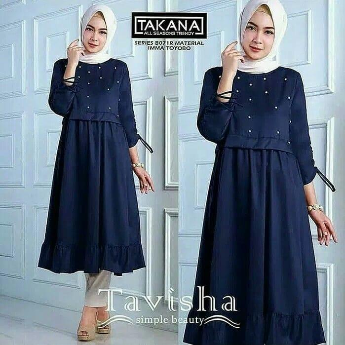 Busana Wanita Muslim Atasan Model Iko TAVISA Tunik Trendy dan modis