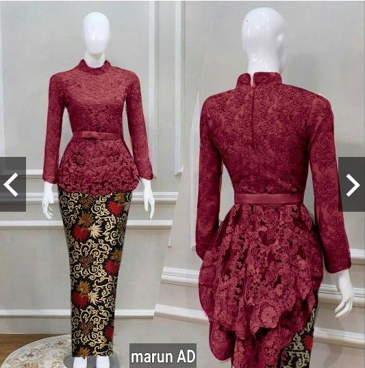 MoslemWear Setelan Kebaya Pesta Brukat Modern + Rok batik Silk - Setelan Batik Wanita Kebaya Pesta Wisuda - Gamis Kebaya Kondangan Muslimah Muslim Hijaber Mewah Elegan - Fashion Busana Muslimah Hijab Jilbab Kebaya Encim ihalice