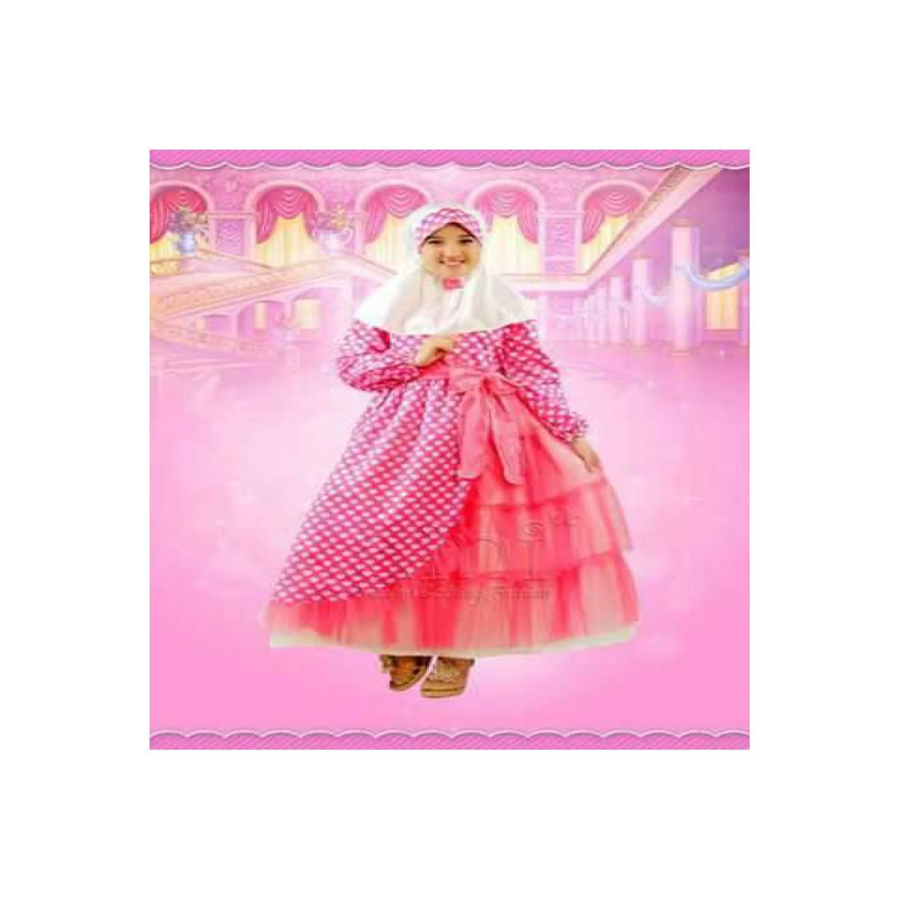 Set Busana Muslim Anak Gamis Jilbab Aini 150906