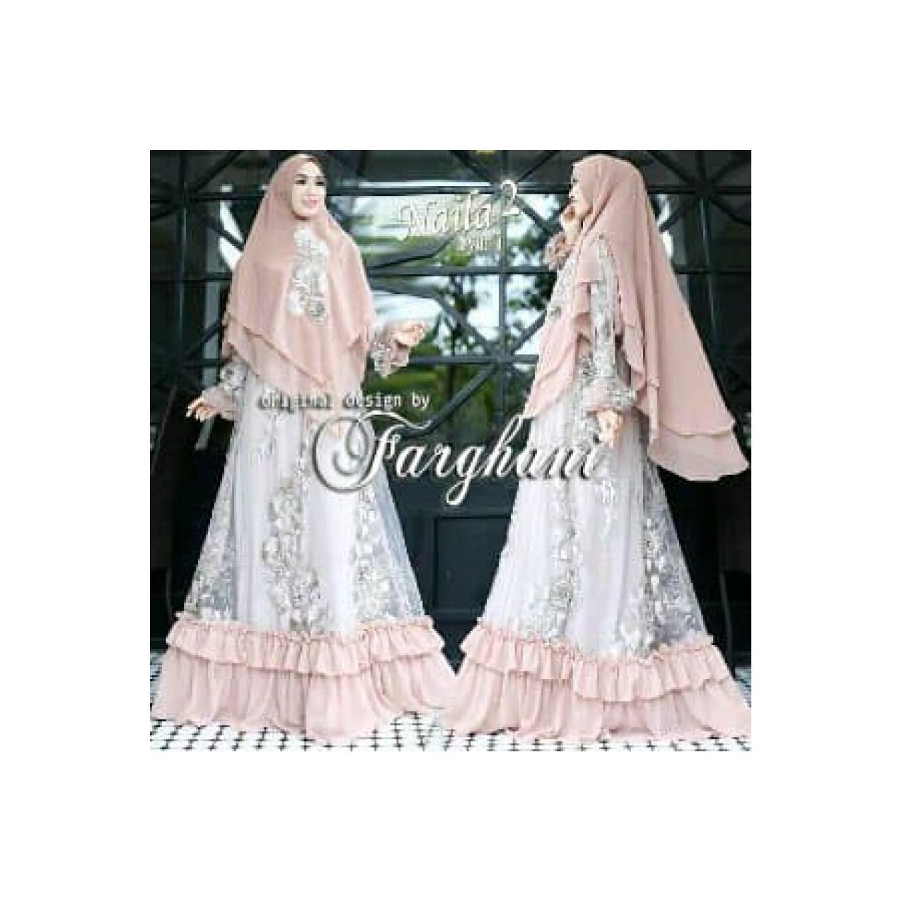 GAMIS SYARI TULE BROKAT NAILA 2 FARGHANI. MAXI DRESS PESTA WIS Limited