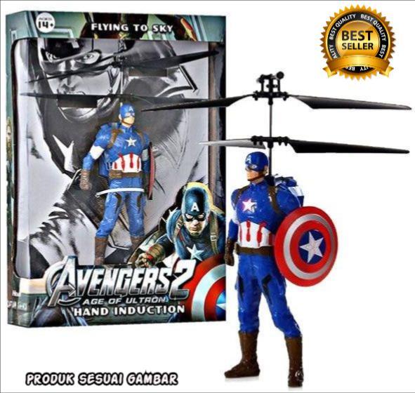 Hybrid Tech - Helix Captain America Flying Toys Doll / Mainan Terbang / Pesawat / Drone / Helikopter Kapten Amerika High Quality Hybrid Tech - Helix Captain America Flying Toys Doll / Mainan Terbang / Pesawat / Drone / Helikopter Kapten Amerika High Quality