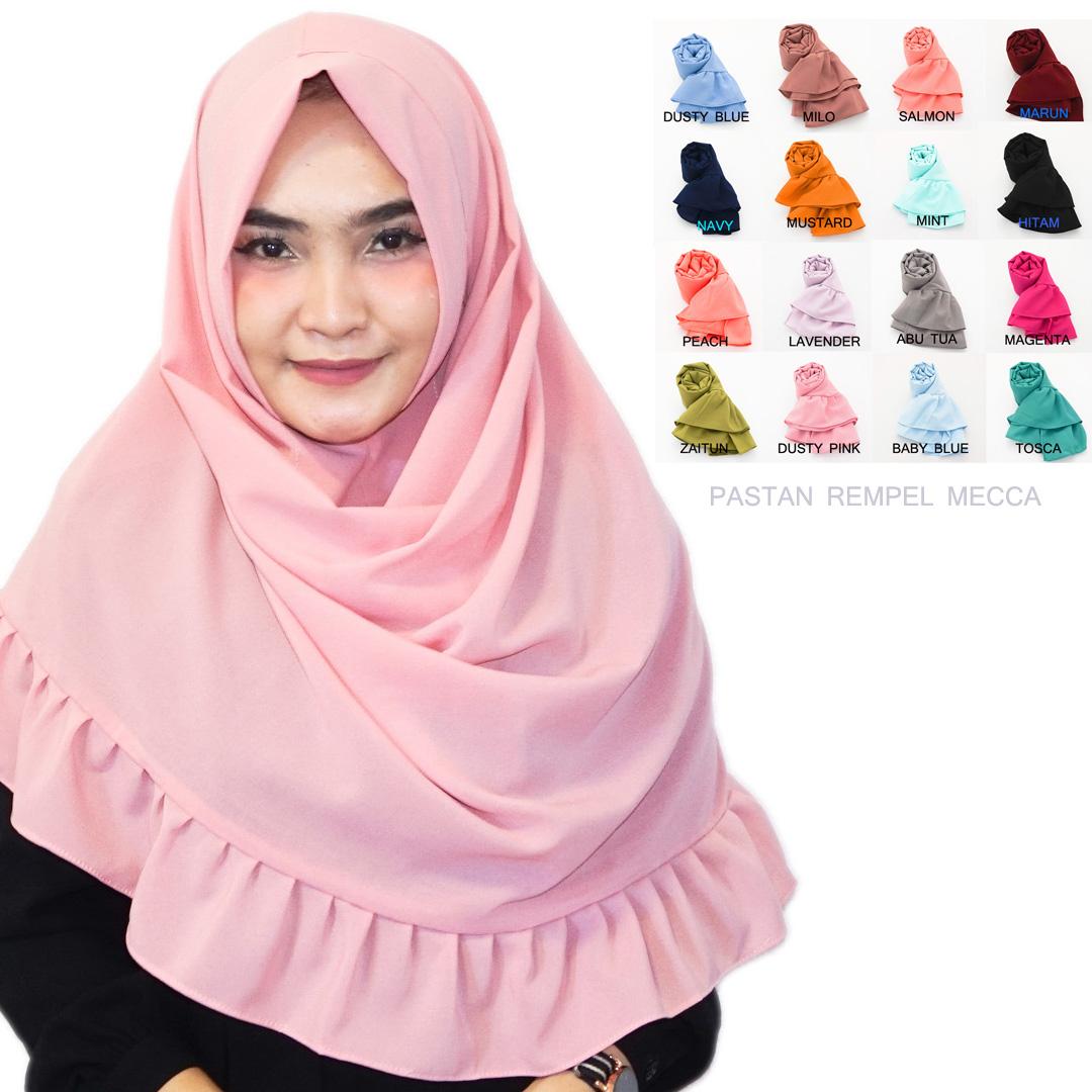 Pashmina Instan Rempel Mecca - Hijab Instan Rempel - Jilbab Kerudung Instan Berkualitas