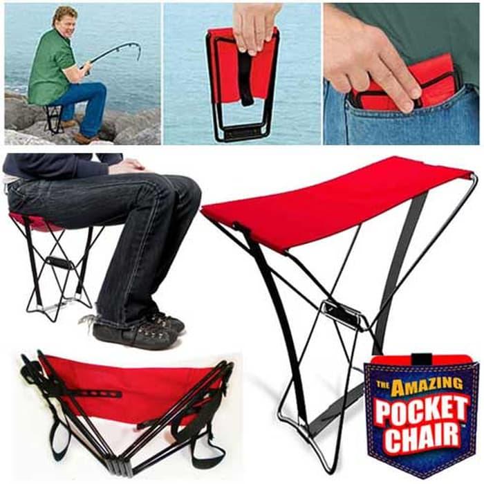 Kursi Rangka Besi Aktifitas Outdoor Berkebun Mancing Travel/ Pocket