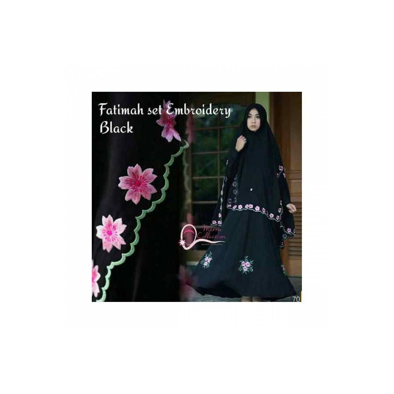 Gamis Dress Syari Fatimah Black Maxi Spandek Korea