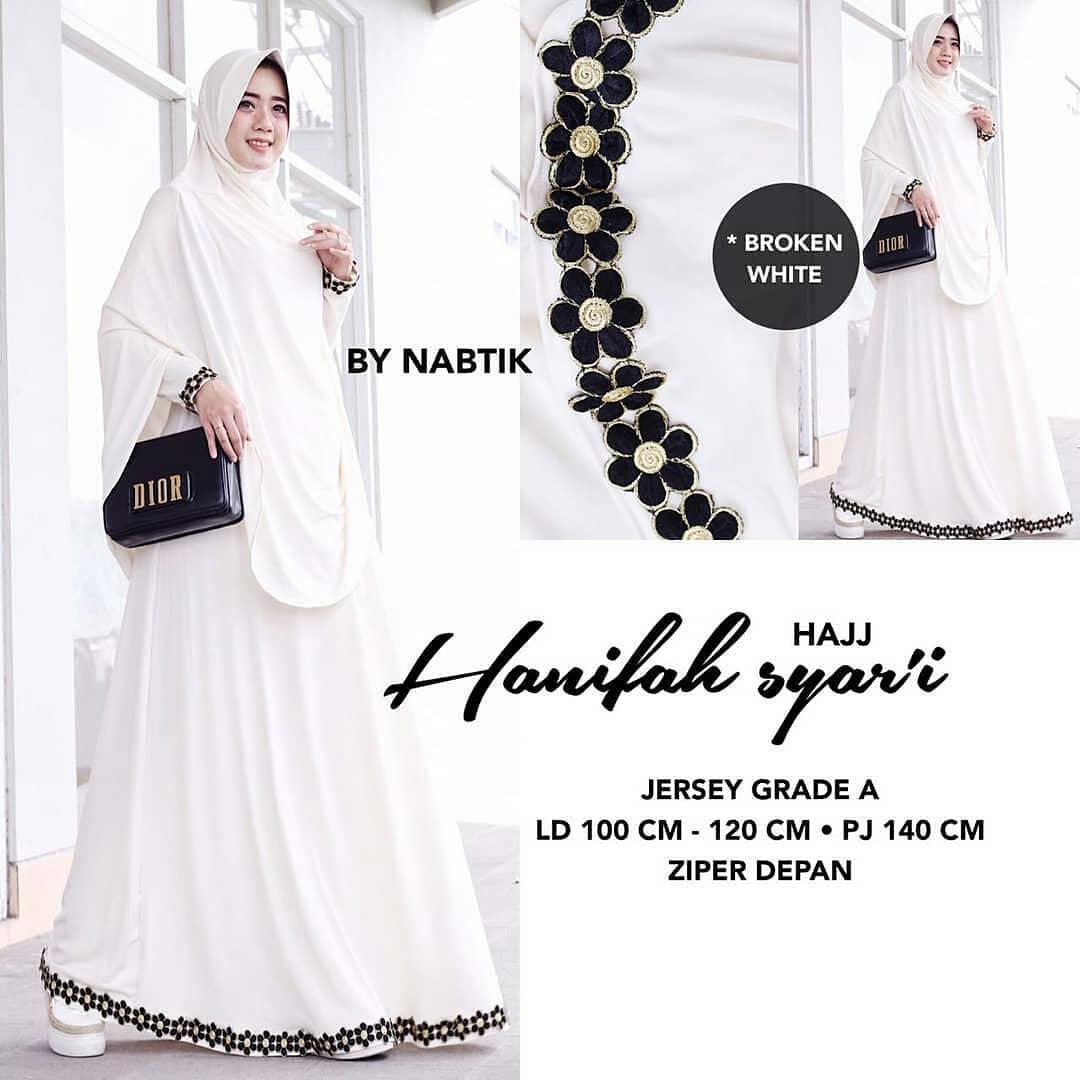 Baju Muslim Original Gamis Hanifah Syari Dress + Kerudung Jersey Super Baju Panjang Muslim Dress Casual Wanita Pakaian Muslim Wanita Pakaian Hijab Modern Baju Gaun Pesta Modis Trendy Terbaru