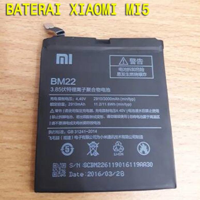 Baterai Xiaomi Mi5 Original Batre BM22 Hp Xiomi Asli Ori Battery Batray Batere Baru Xkomi Mi 5 BM 22