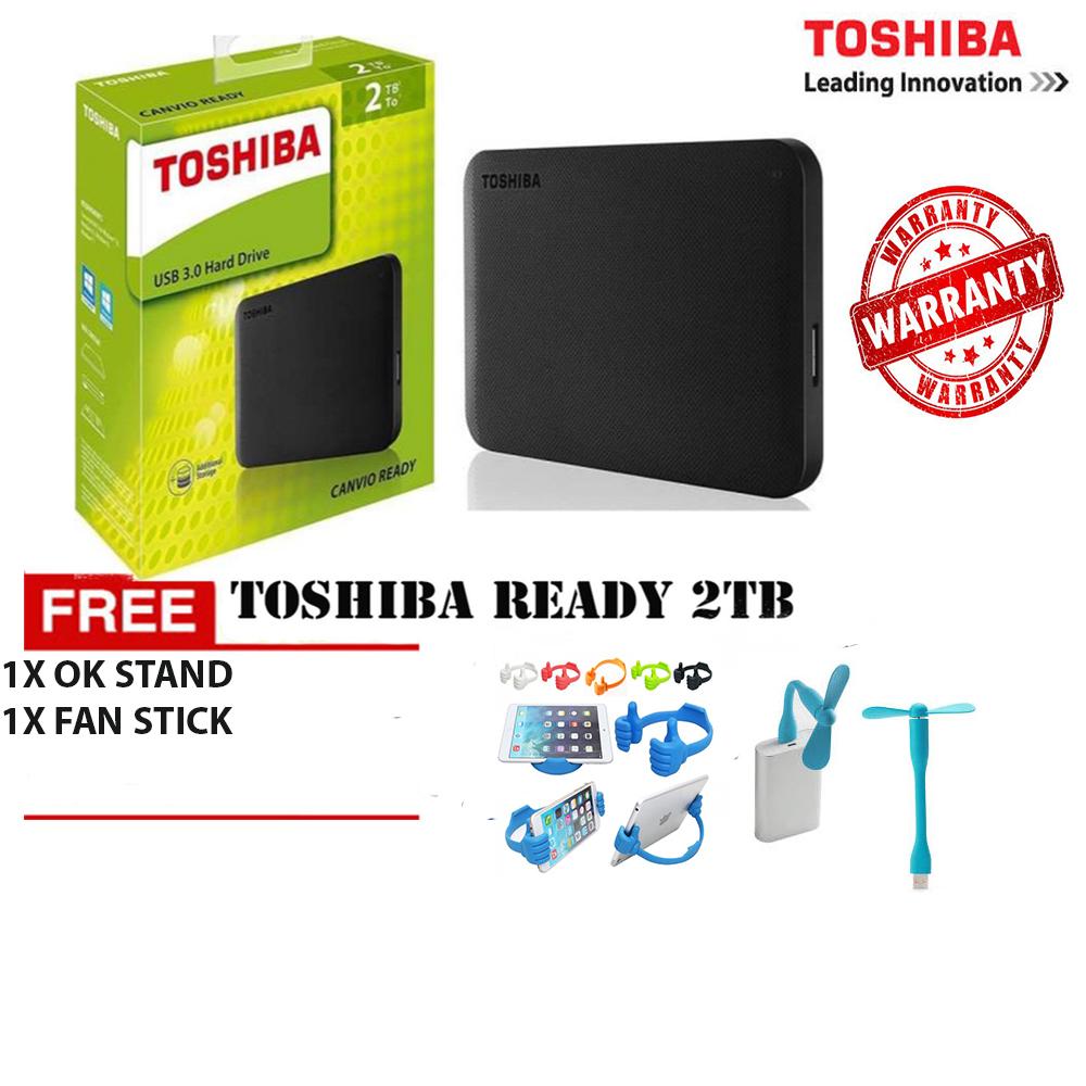 TOSHIBA 2TB EXTERNAL HARDISK FREE BONUS FAN STICK+OK STAND