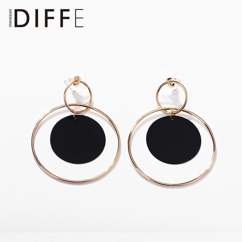 Orang Trendi Anting Besar Lingkaran Bulat Berlebihan Anting-anting Wanita Sederhana