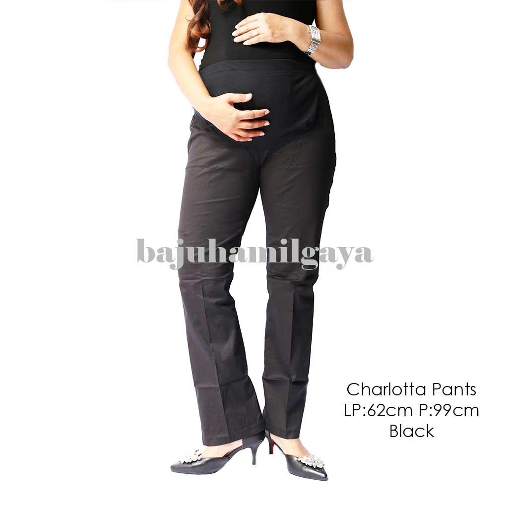 Baju Hamil Gaya Celana Hamil - CHARLOTTA PANTS BLACK- Celana Hamil Murah / Celana Hamil / Celana Kerja / Celana Panjang Ibu Hamil / Baju Hamil / Baju wanita Murah / Celana Hamil Kerja / Celana Kerja Hamil Murah / Baju Hamil Kerja / Baju Hamil Harga Murah
