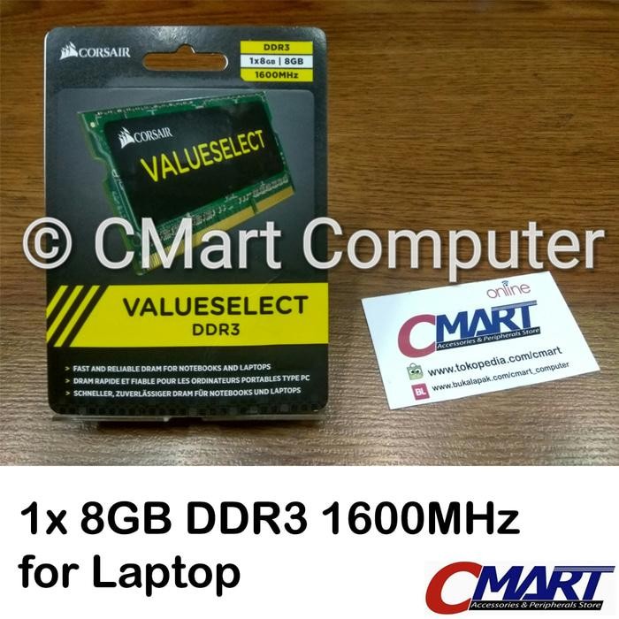 ORIGINAL - Corsair 8GB DDR3 1600 MHz SODIMM Memory RAM Laptop CMSO8GX3M1A1600C11