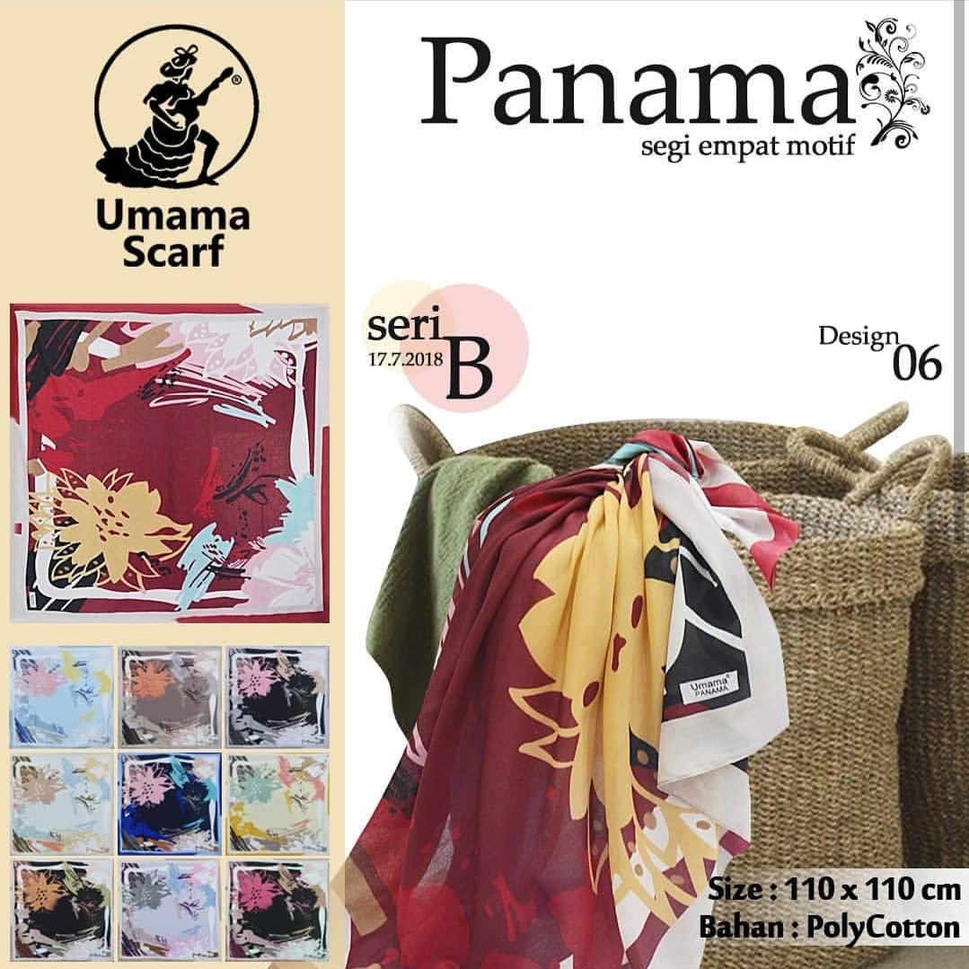 Hijab Segi Empat Motif Bunga Abstrak type panama / Jilbab Segi Empat Motif / Kerudung Segi Empat Motif /Hijab Segi Empat panama Umama scarf