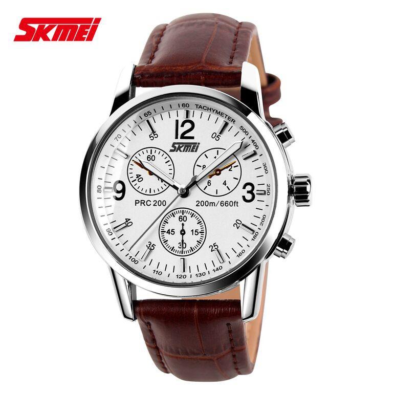 Jam Tangan Jam Tangan Pria Casual Casio SKMEI 9070 Original Kulit Water Resist / Anti Air 30M