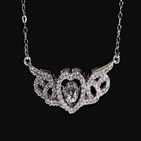 Kalung Perak EMAS PUTIH ASLI + Rantai - WGWC 011 (Garansi 6 Bulan)