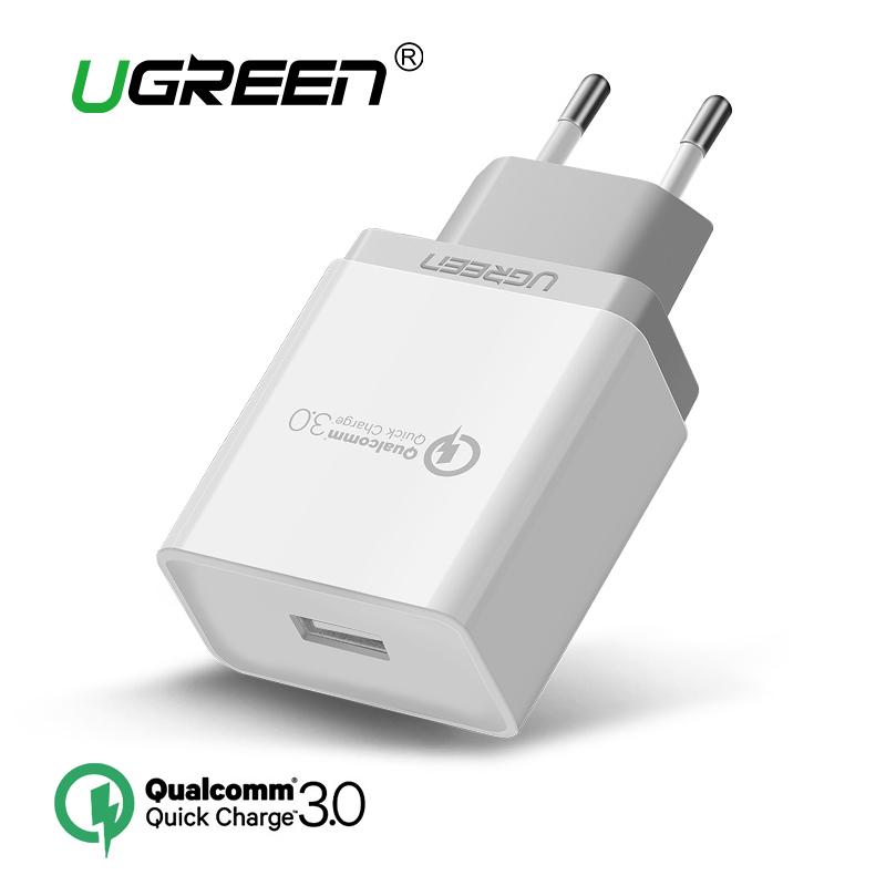 UGREEN QC3.0 Charger Quick Charge 3.0 Fast Charge HP Charger for Samsung, Xiaomi Redmi Handphone HP 18W Fast Charger White