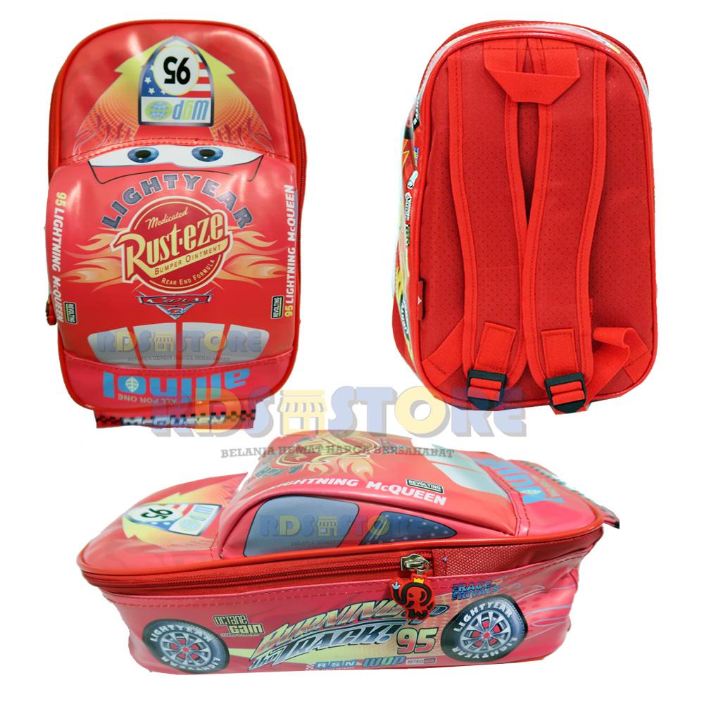 Tas Anak Sekolah TK PG Cars 3D Lightning McQueen On The Road Terbaru