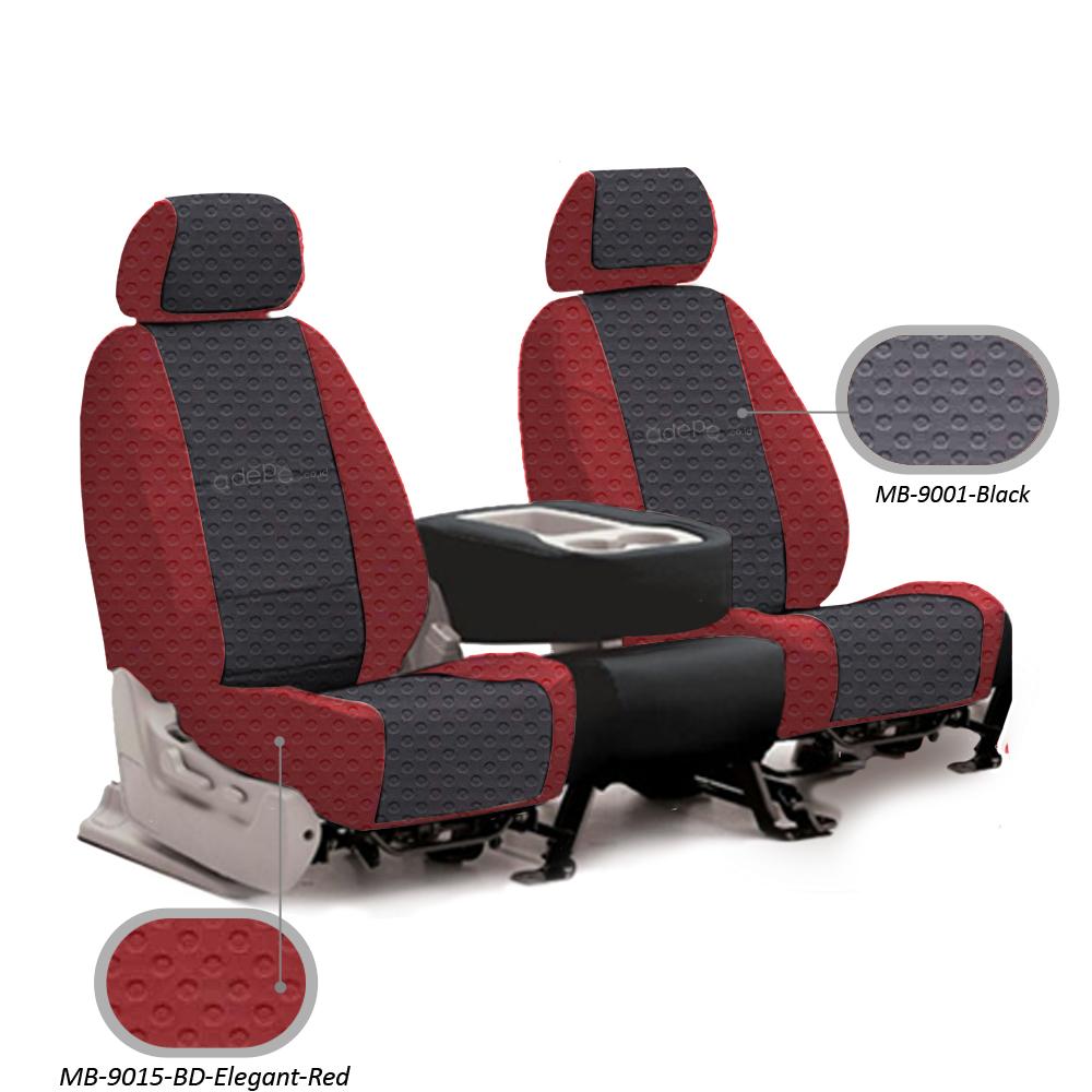 Sarung jok Mobil Xenia Th 2005 s.d Th 2017- Semua baris - bahan Porsche ( Black - Elegant Red )