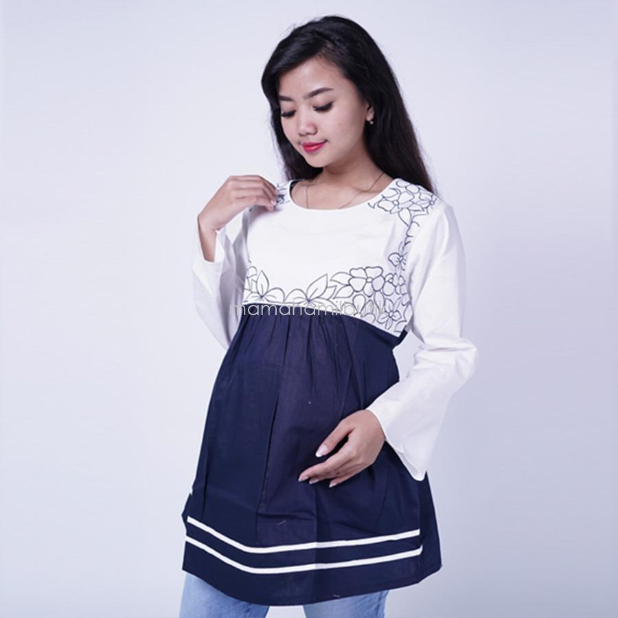 Ning Ayu Baju Hamil Lengan Panjang Jasmine Blouse - BLJ 424 / Baju Hamil Muslim / Baju hamil Kerja / Baju Hamil dan Menyusui / Baju Hamil Lucu / Baju Hamil Panjang / Baju Hamil Wanita / Baju Hamil Kerja Muslim