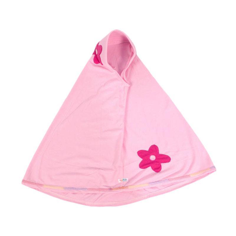 Baju Muslim Dua Bunga Lucu Jilbab Anak - Pink Muda | Murah